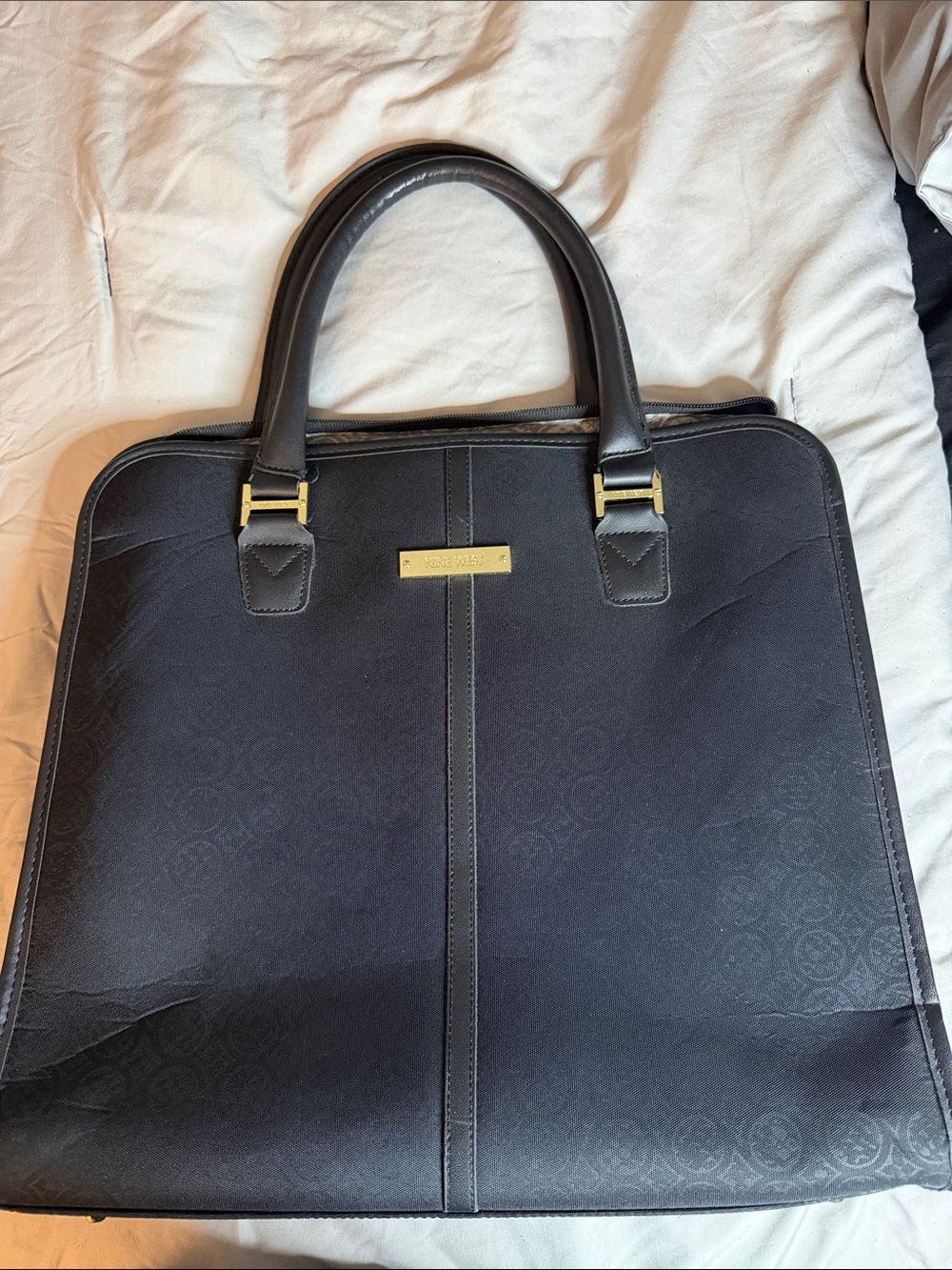 Nine West. Black Tote Bag with Gold Accents
